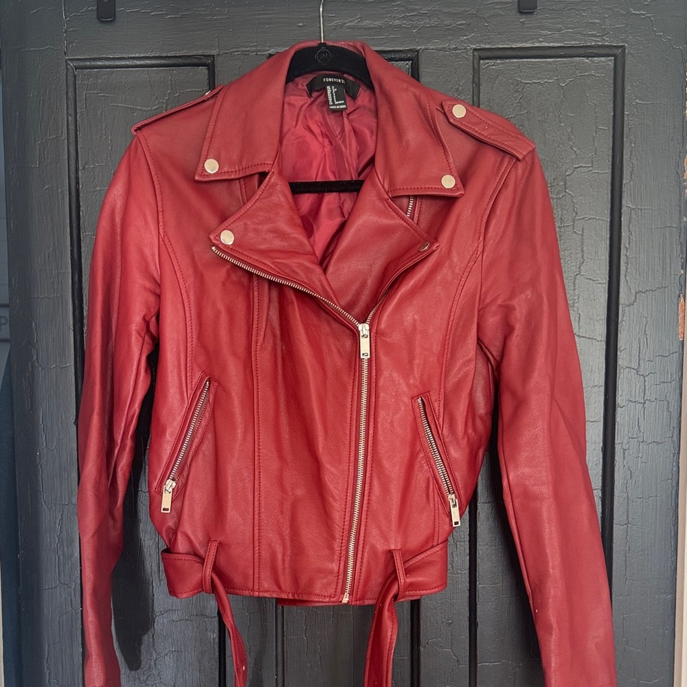Forever 21 Red Leather Women's Jacket